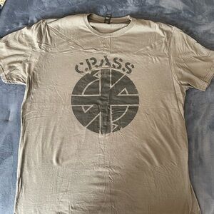 Crass Men's Short Sleeve Tee - Tan with Black Graphic